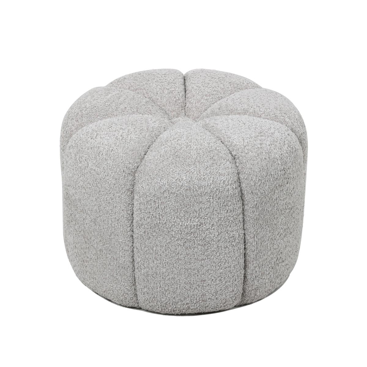 Pouf effetto bouclé grigio "Lisa" 52X52H39