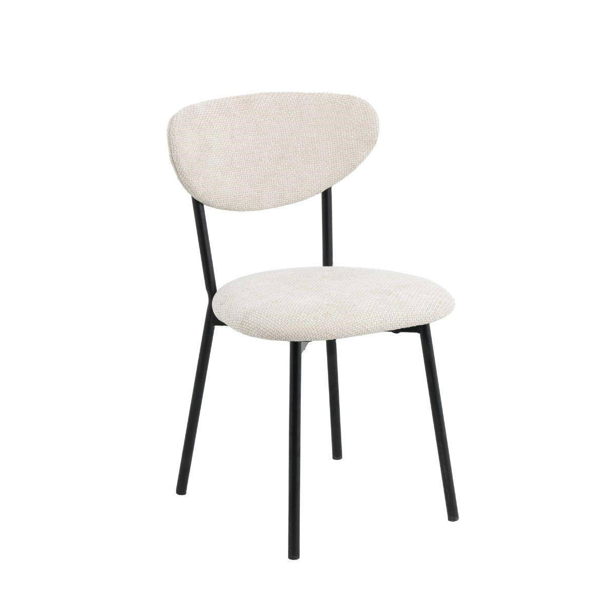 Sedia in tessuto avorio "Nina" 47X50H46/80