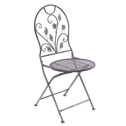 Sedia pieghevole in metallo nero 40X50H94