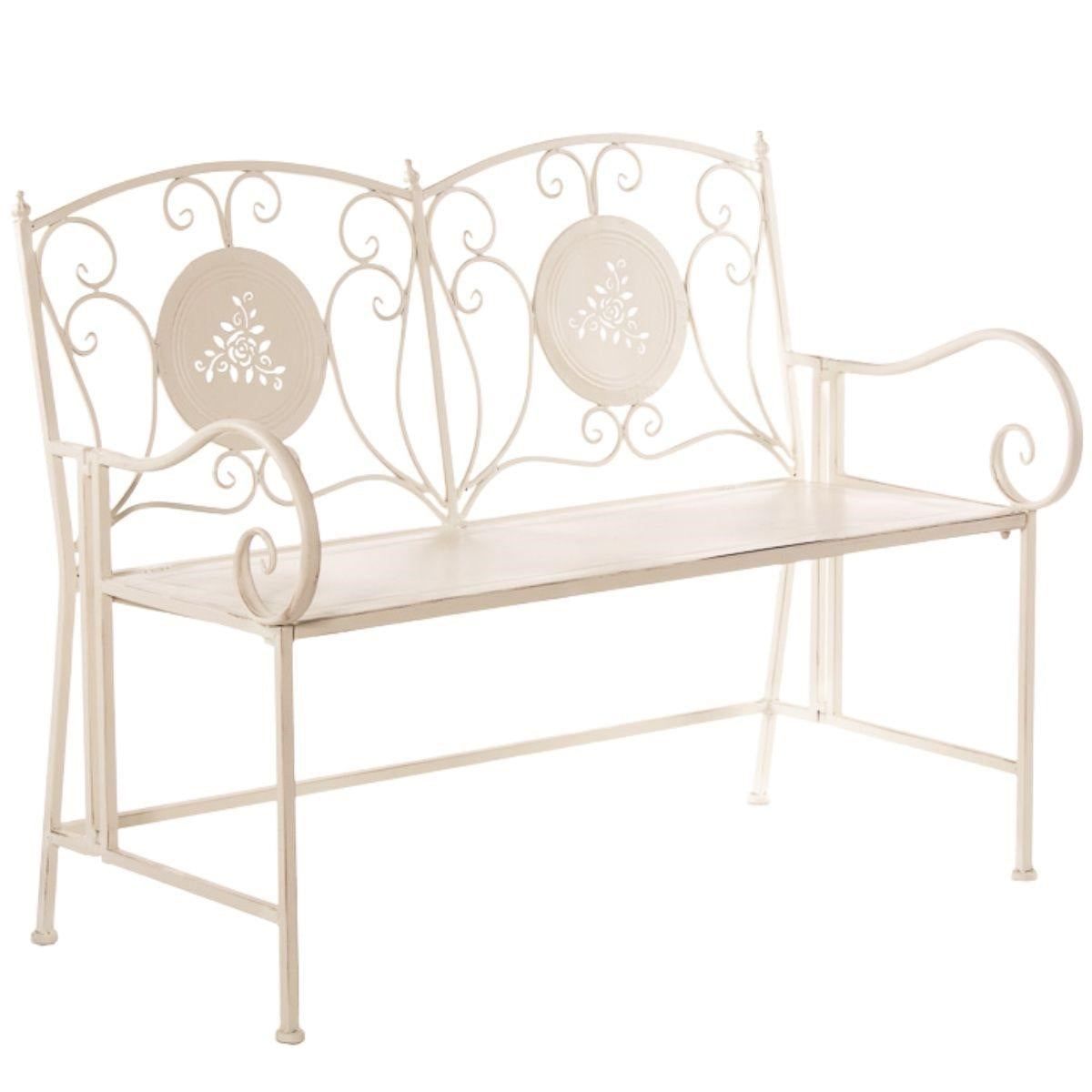 Panca in metallo bianco 113X45H90