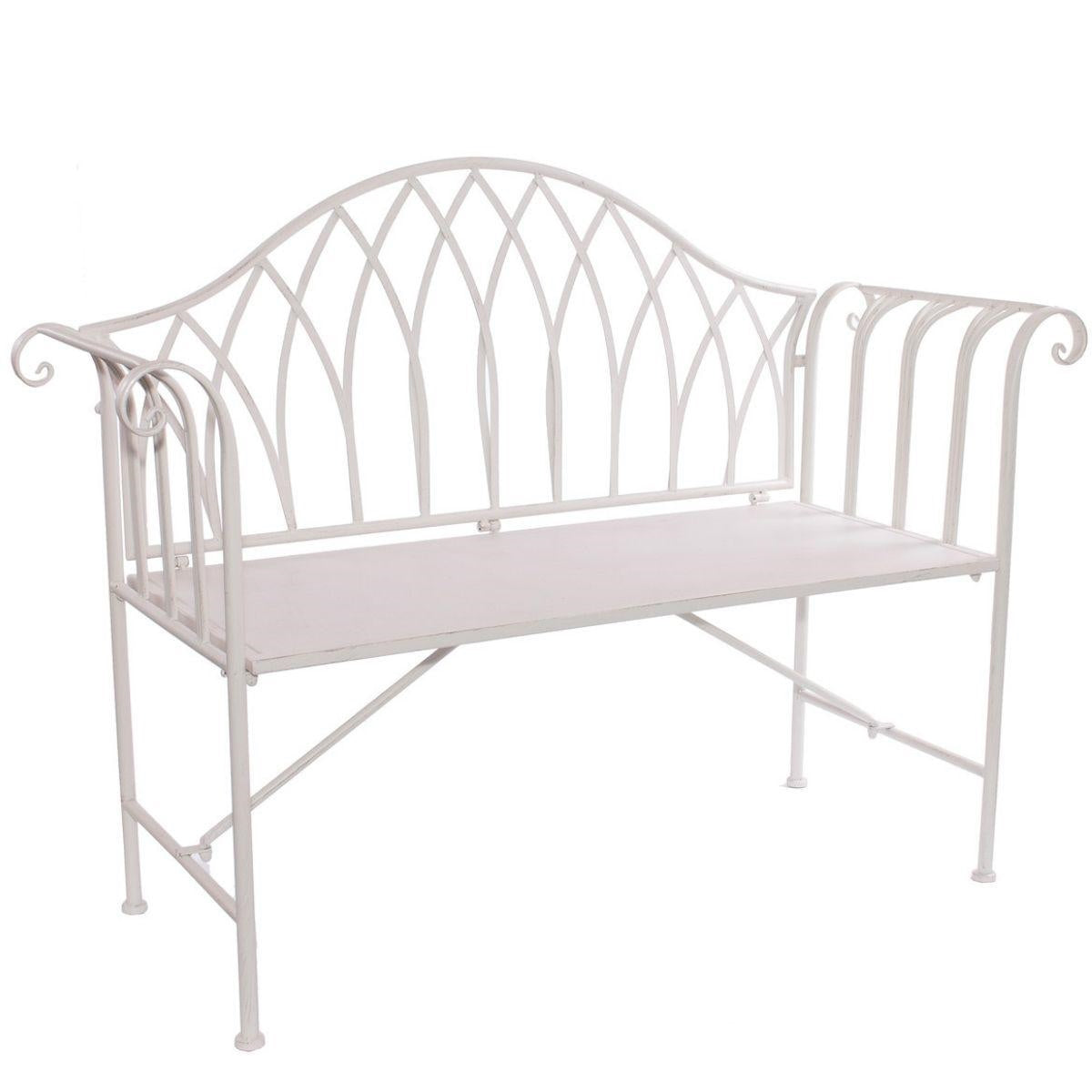 Panca in metallo bianco 129X46H94 - Milano 7 Arte e Design
