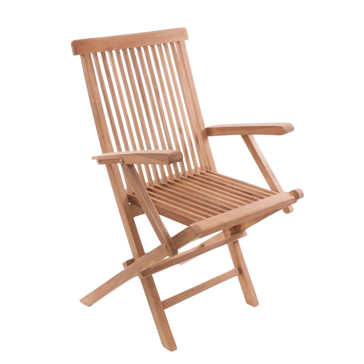 Sedia pieghevole in teak con braccioli 56X54H93