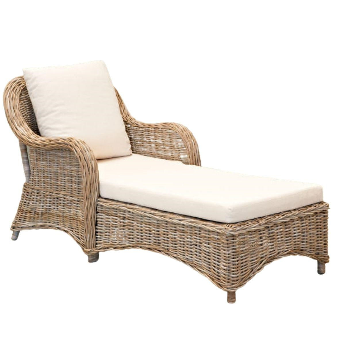 Chaise longue in giunco grigio 158X70H87 - Milano 7 Arte e Design