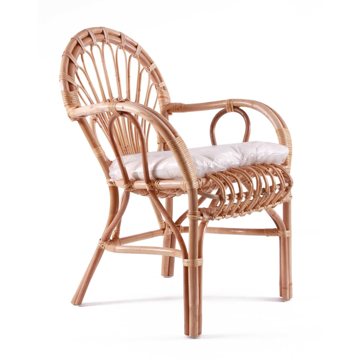 Poltrona in rattan con cuscino "Irian" 64X68H46/93