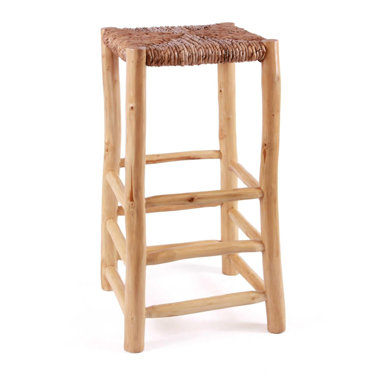 Sgabello impagliato in legno 35X35H72 - Milano 7 Arte e Design