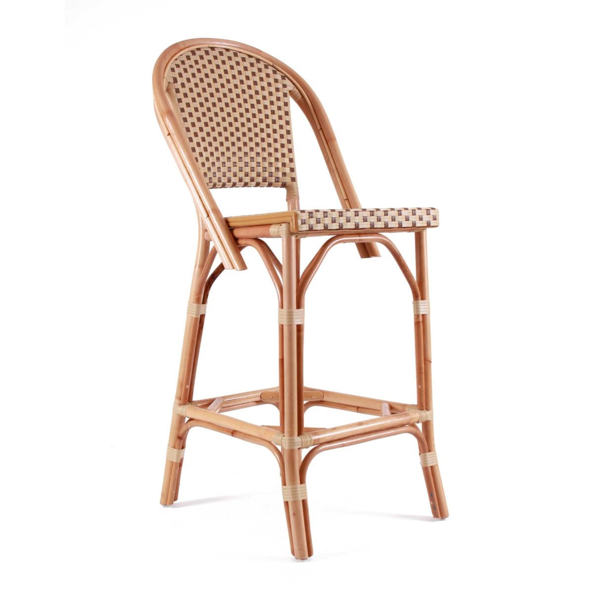 Sgabello alto in rattan "Abeya" 48X54H105