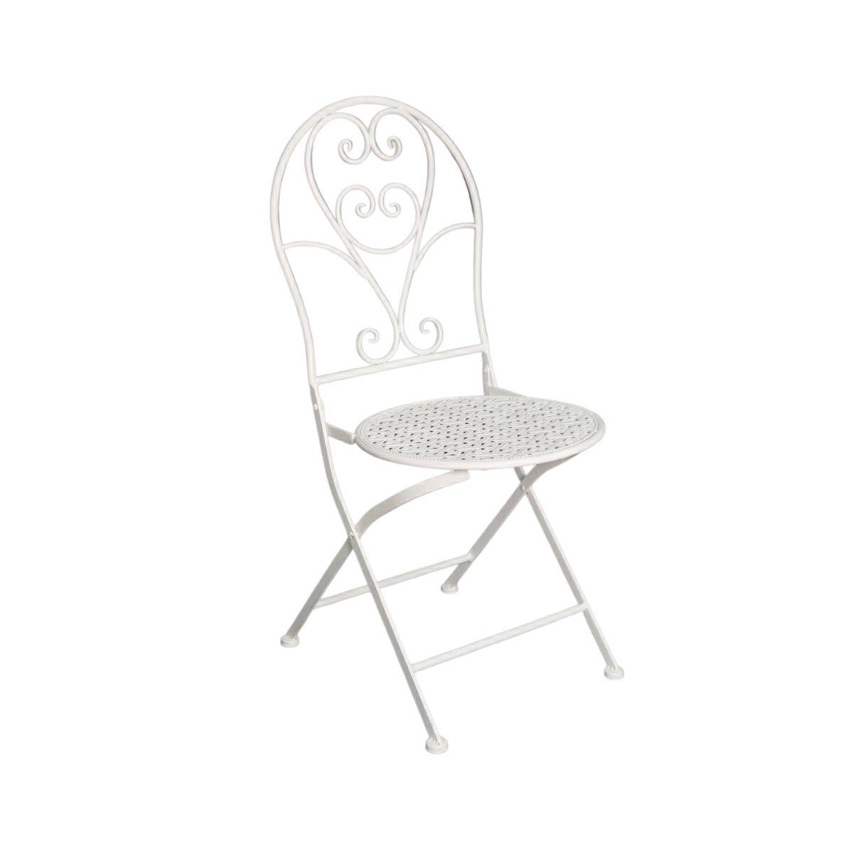 Sedia pieghevole in metallo bianco 40X54H94 - Milano 7 Arte e Design