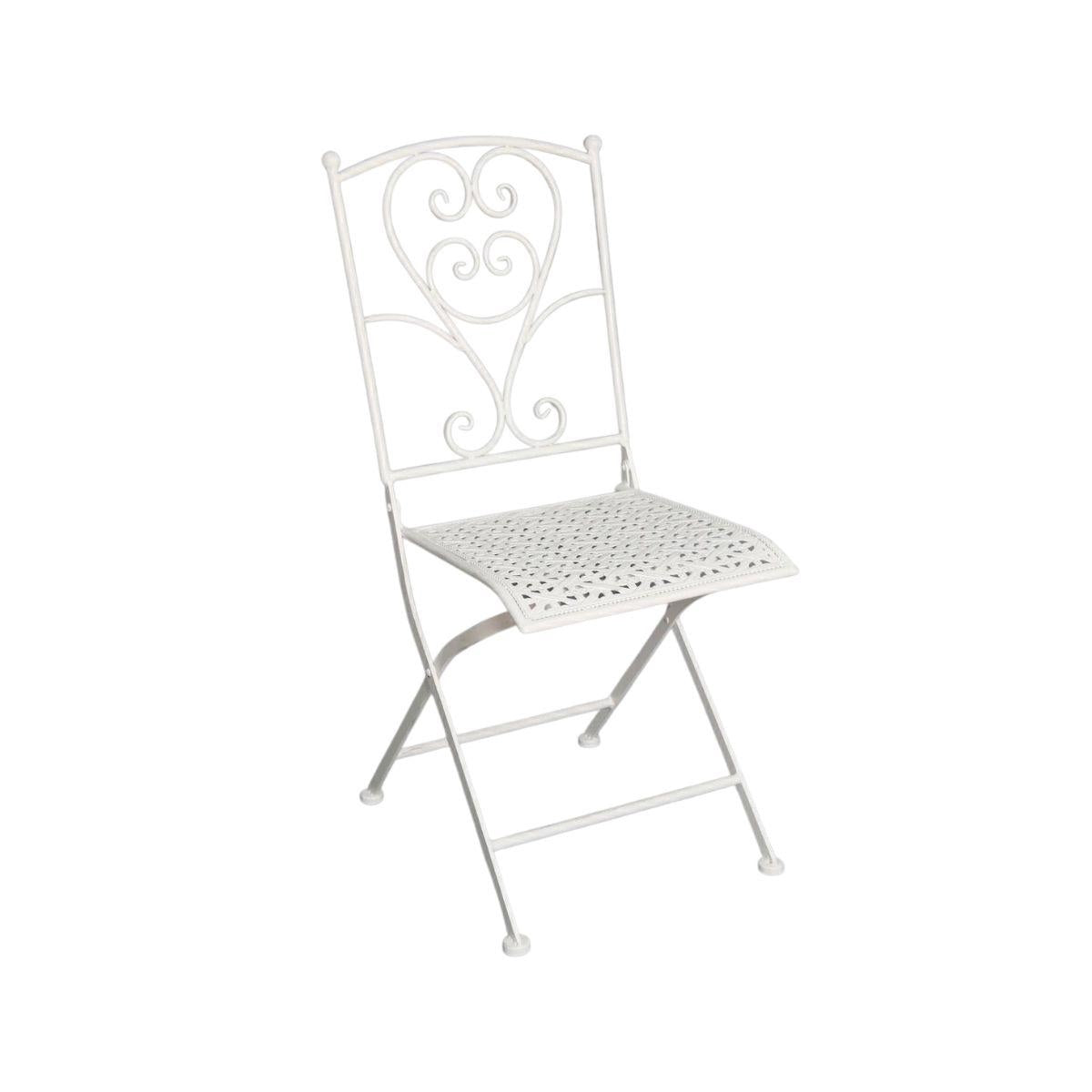 Sedia pieghevole in metallo bianco 38X51H90 - Milano 7 Arte e Design