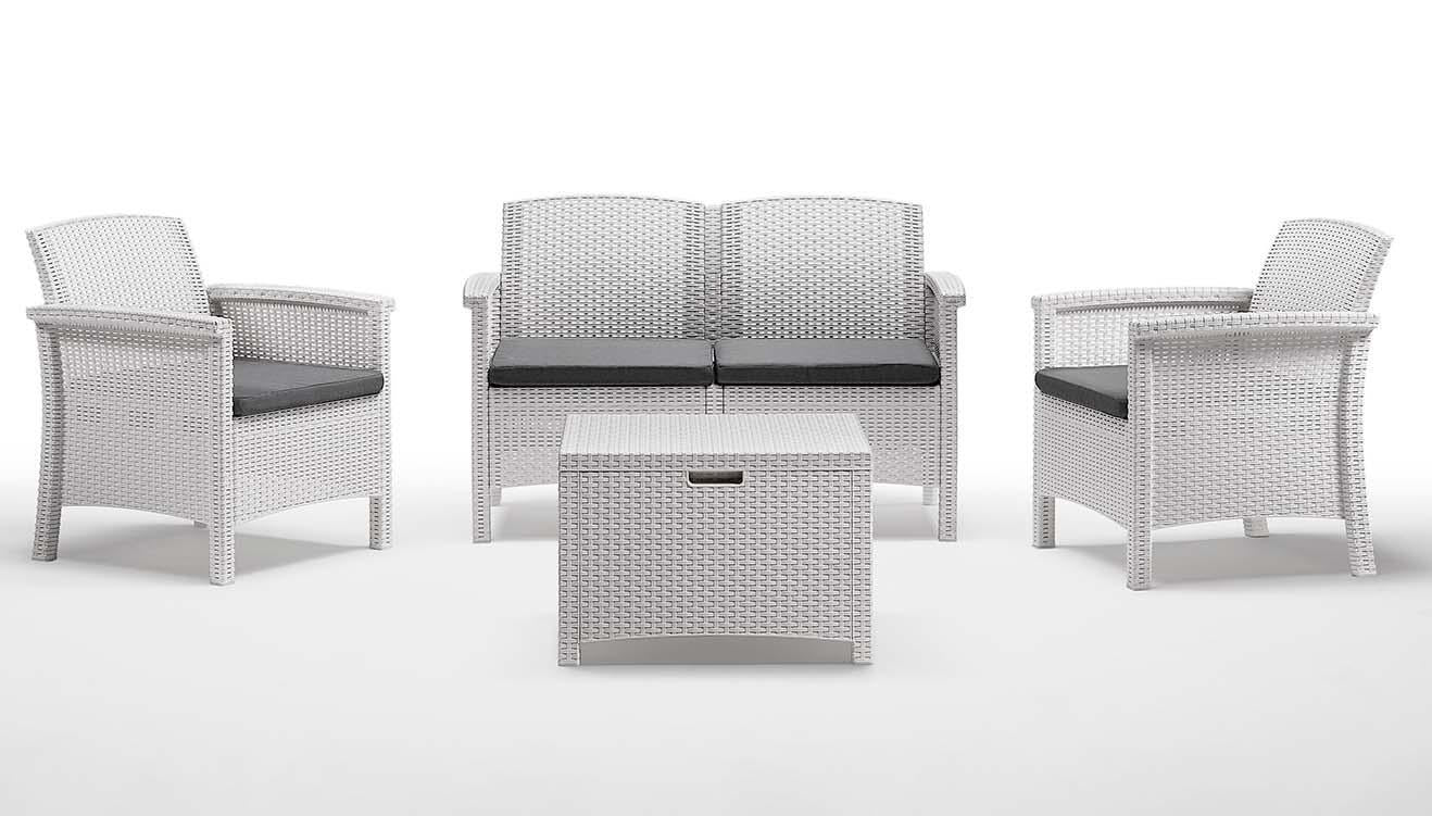 Salotto completo in resina bianca "Venezia"