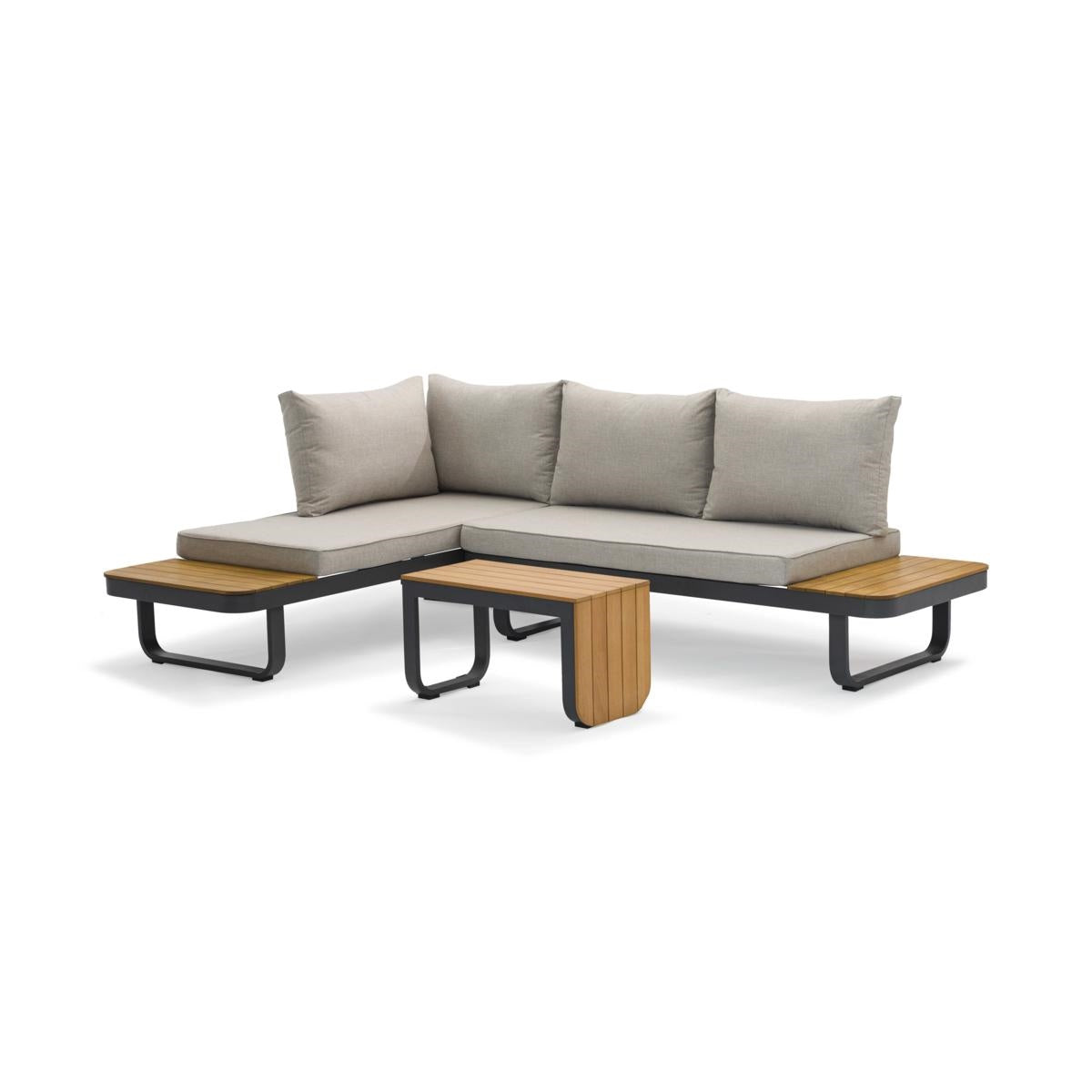 Salotto completo in alluminio e acacia "Sirmione"
