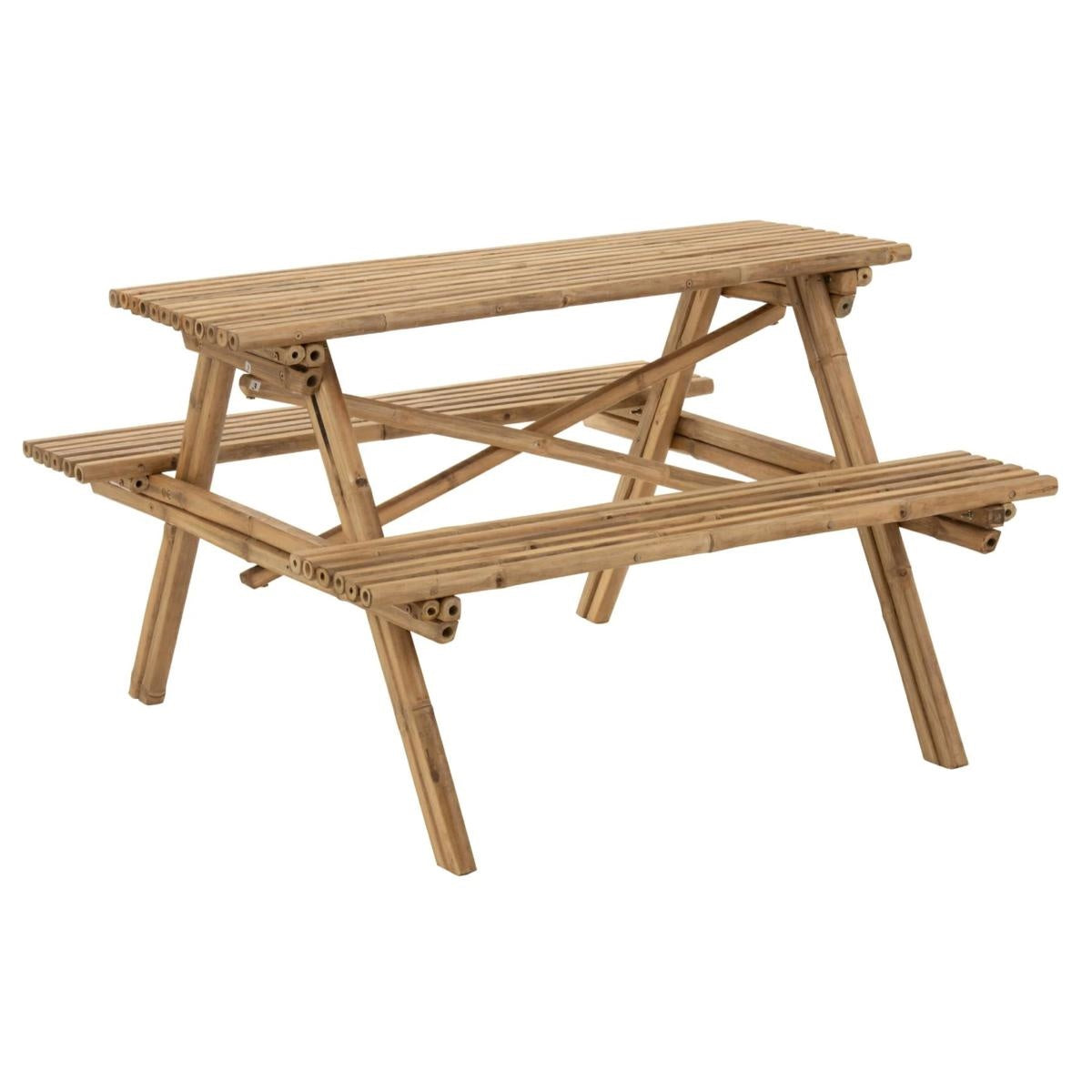 Tavolo in bambù con panche 120X45H78