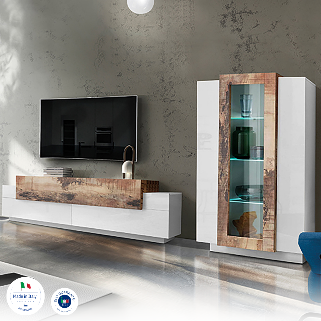 Soggiorno CORO con porta TV + vetrina - Milano 7 Arte e Design