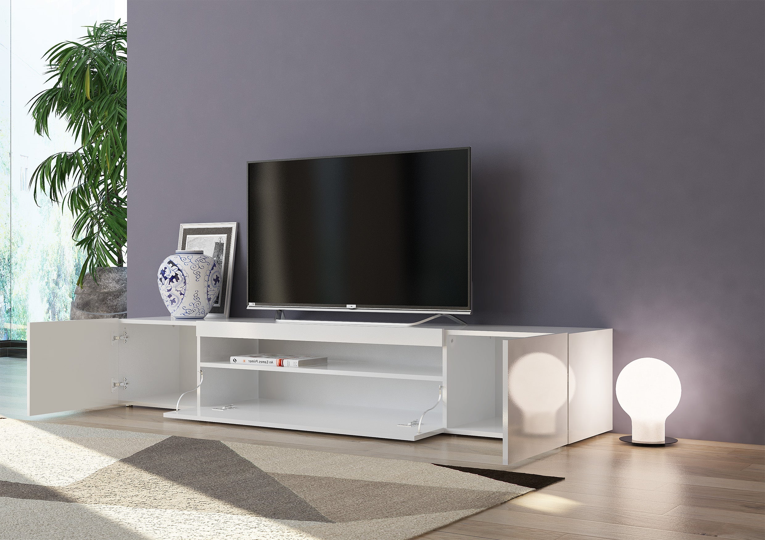 Porta tv DAIQUIRI 200 cm 2 ante battenti + 1 anta a ribalta - Milano 7 Arte e Design