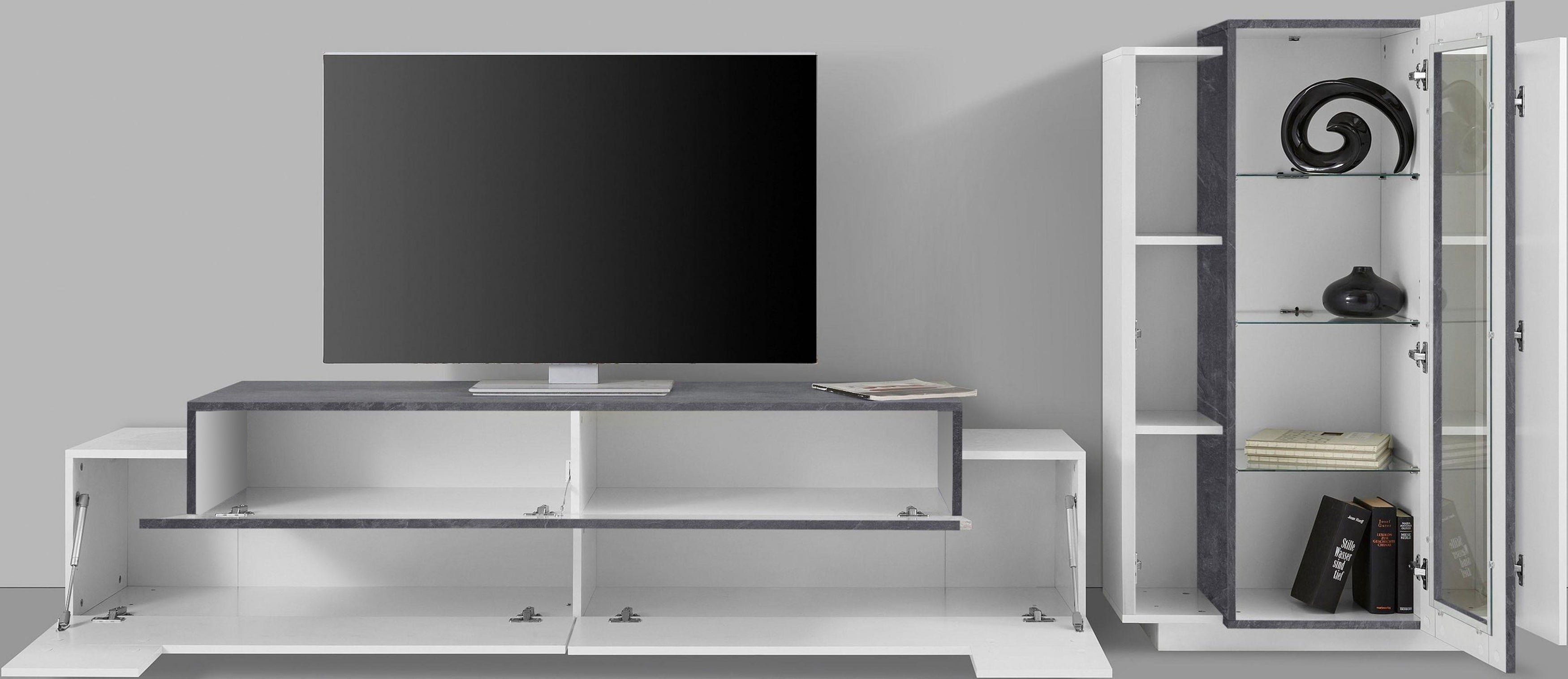 Soggiorno CORO con porta TV + vetrina - Milano 7 Arte e Design