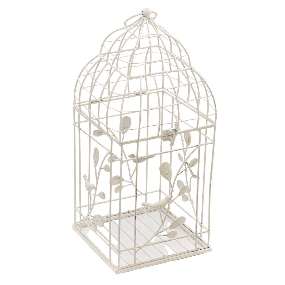 Gabbietta in metallo bianco 21x21H47