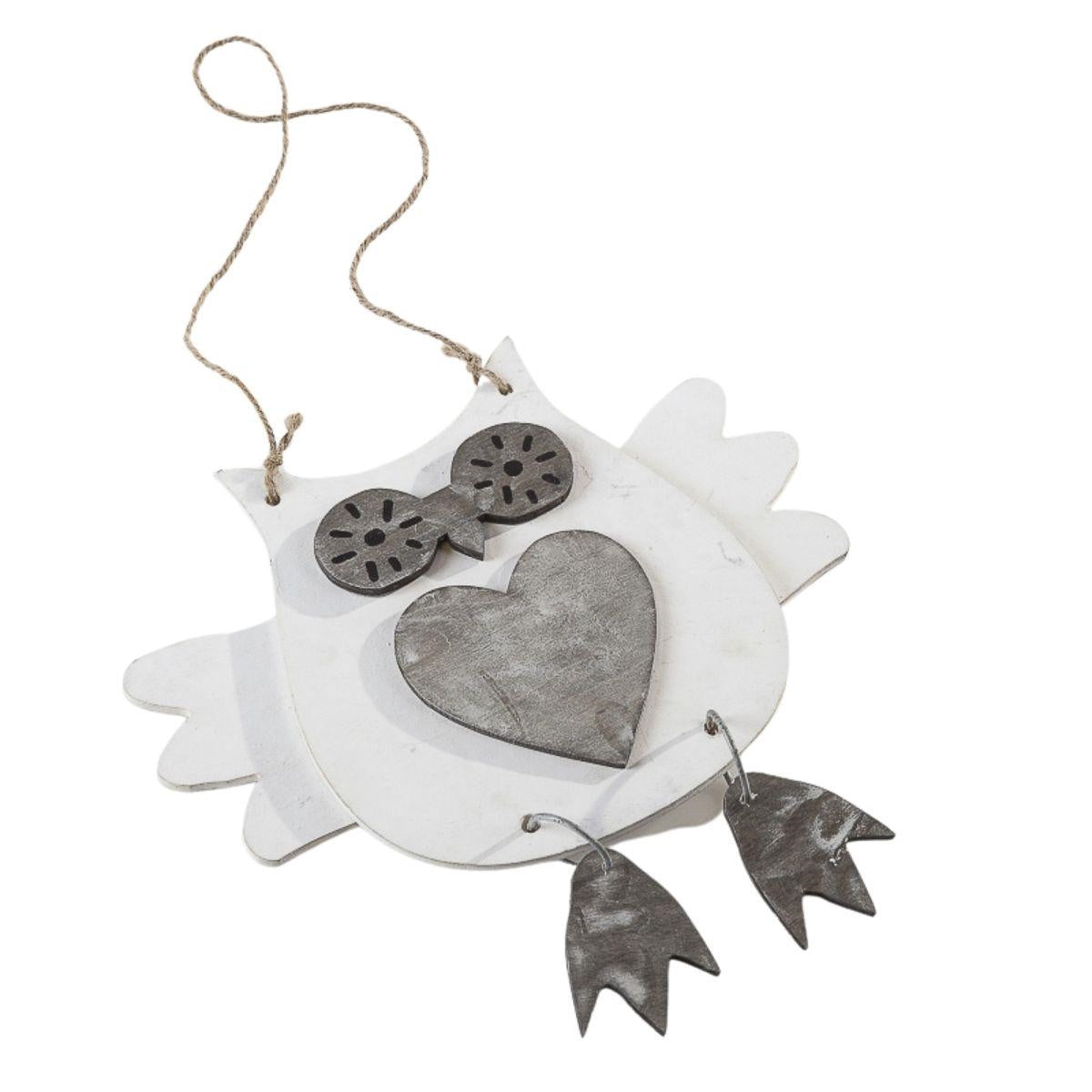 Gufo decorativo in legno H26