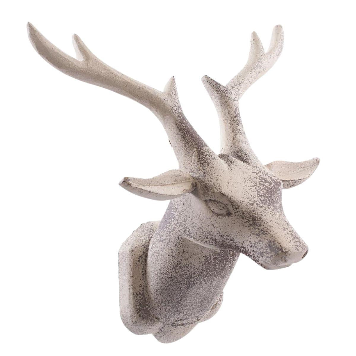 Testa di cervo in legno di mango 35X23H34