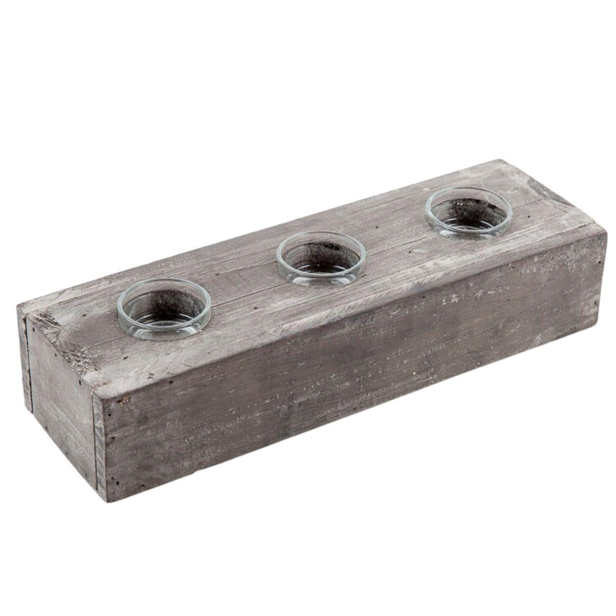 Portacandele in legno 30X9.5H6 - Milano 7 Arte e Design