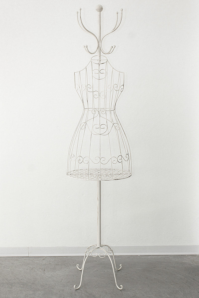 Manichino in metallo bianco anticato 40X30H174