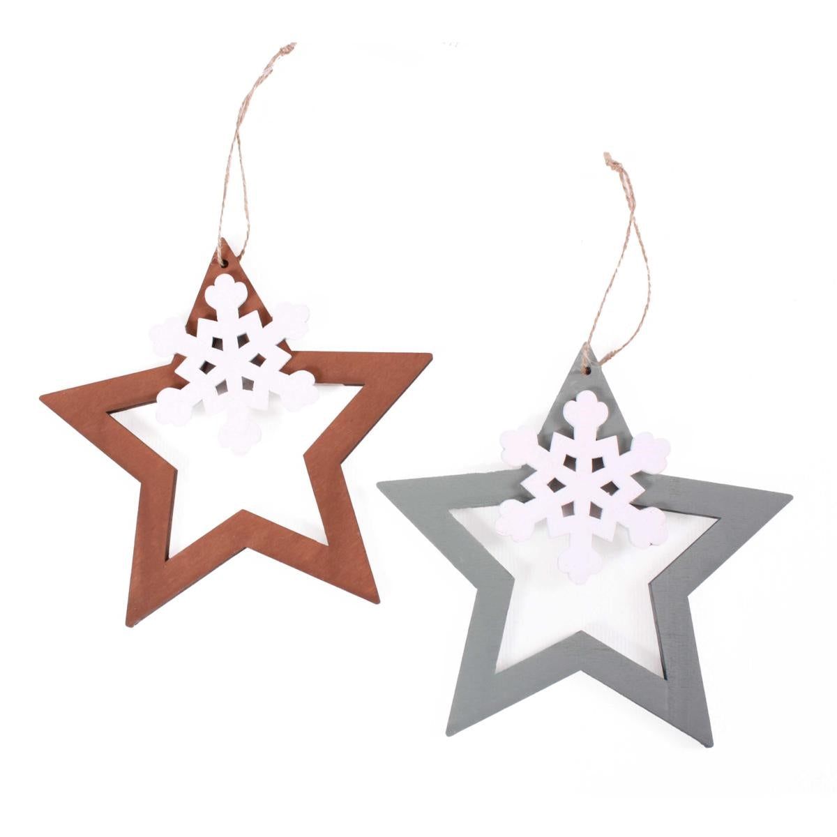 Confezione di 2 decorazioni natalizie stella H8
