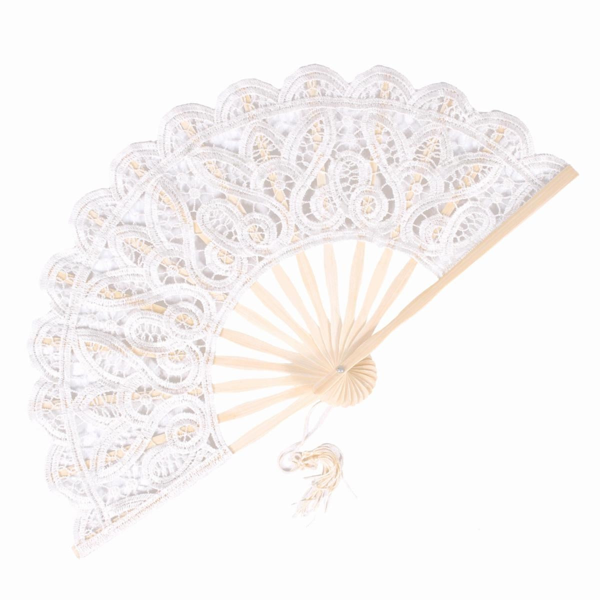 Ventaglio in macramè bianco