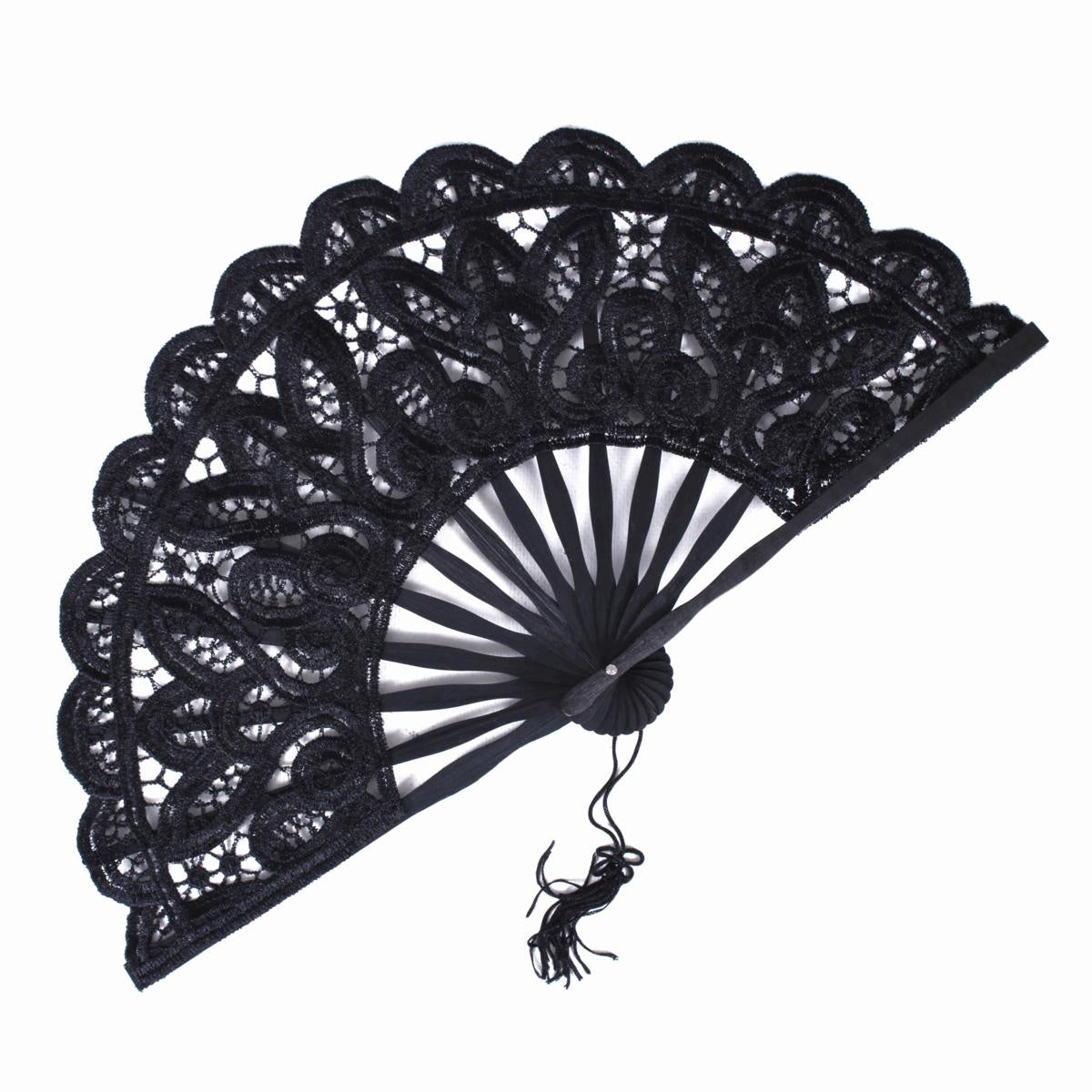 Ventaglio in macramè nero