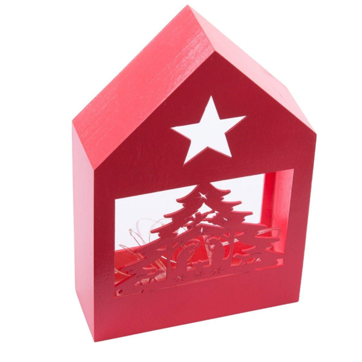 Decorazione presepe in legno rosso 18X6H27 - Milano 7 Arte e Design