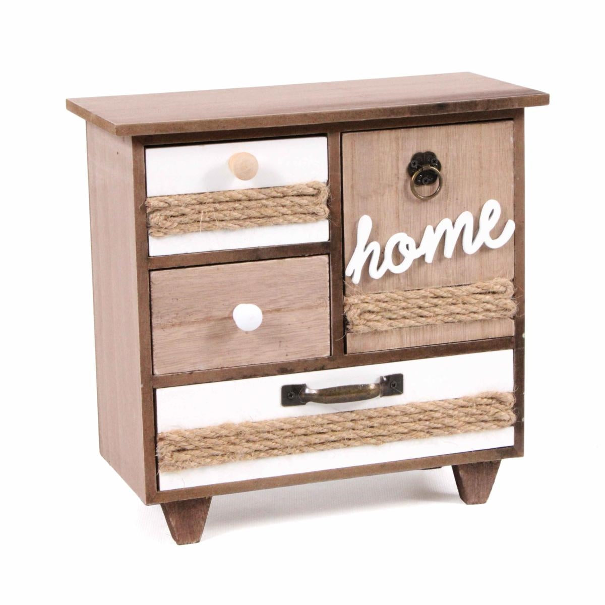 Portagioie in legno e juta "Home" 24X11H24