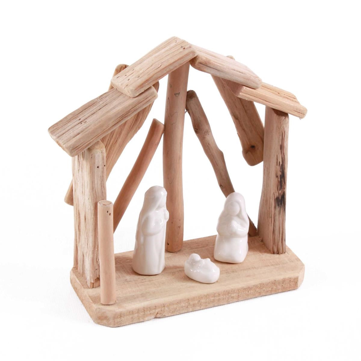 Natività in legno e ceramica 18X8H20