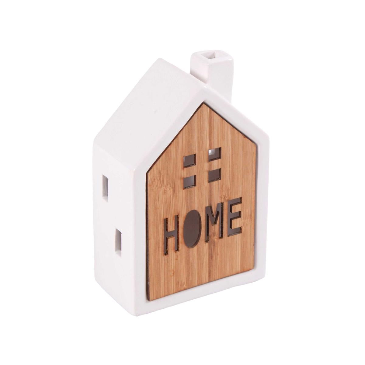 Casetta in ceramica e bambù con Led 11H17