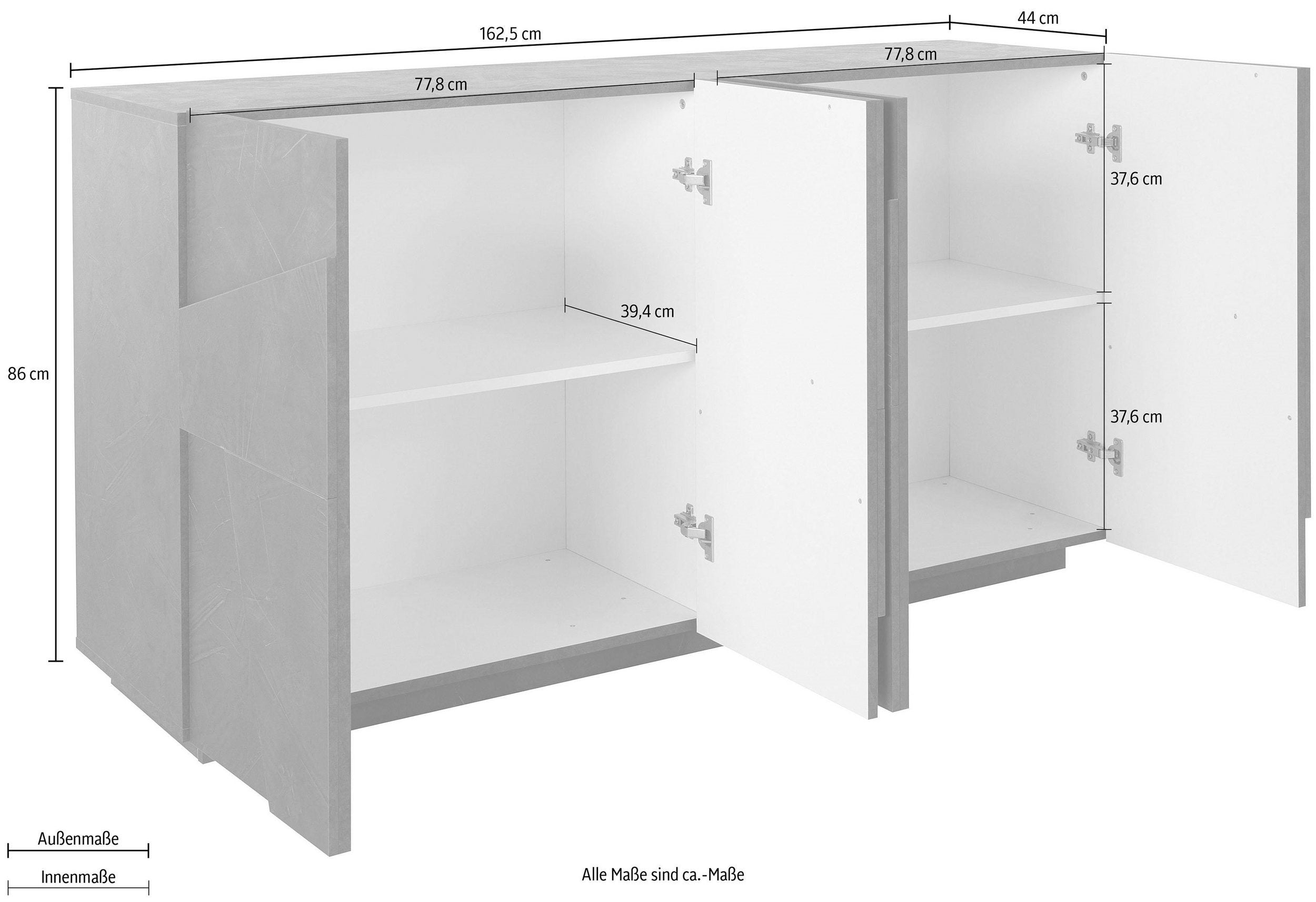 Credenza PING 160 cm 4 ante battenti - Milano 7 Arte e Design