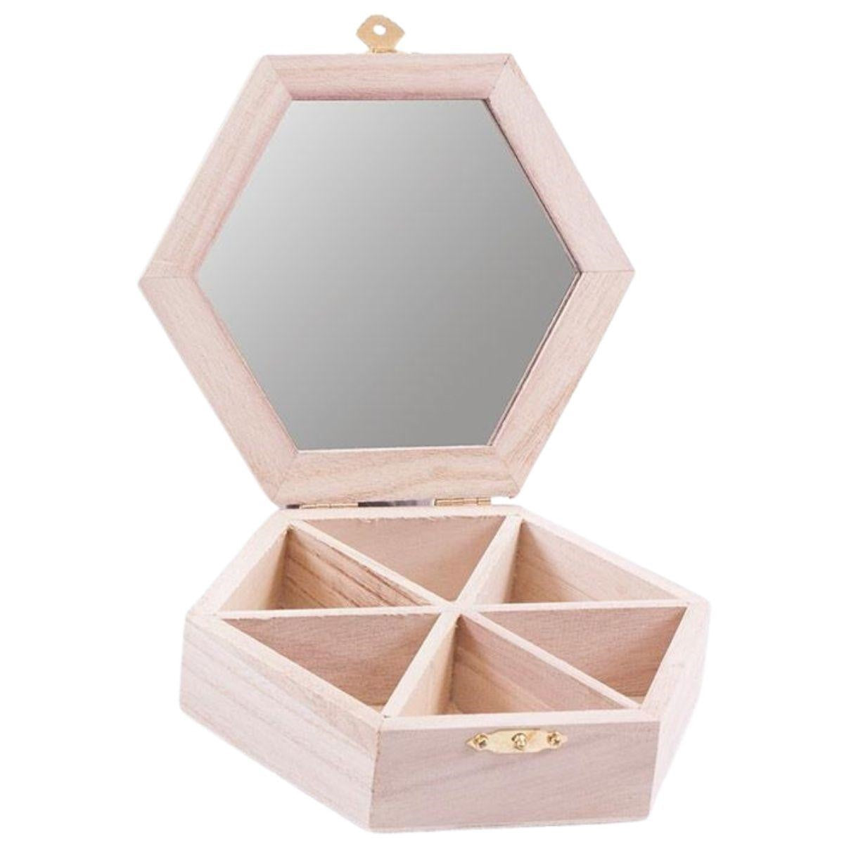 Scatola esagonale con specchio Ø16