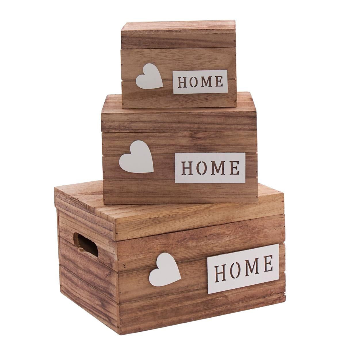 Scatola brunita in abete 25X20H15 in set di 3