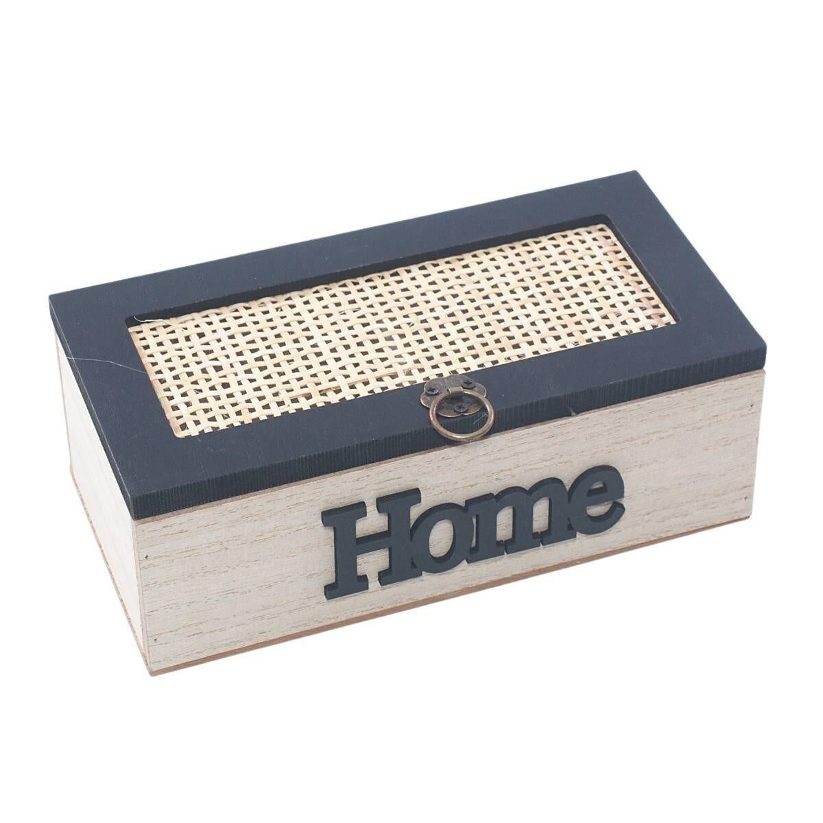 Scatola in abete e rattan "Home" 20X10H7 - Milano 7 Arte e Design