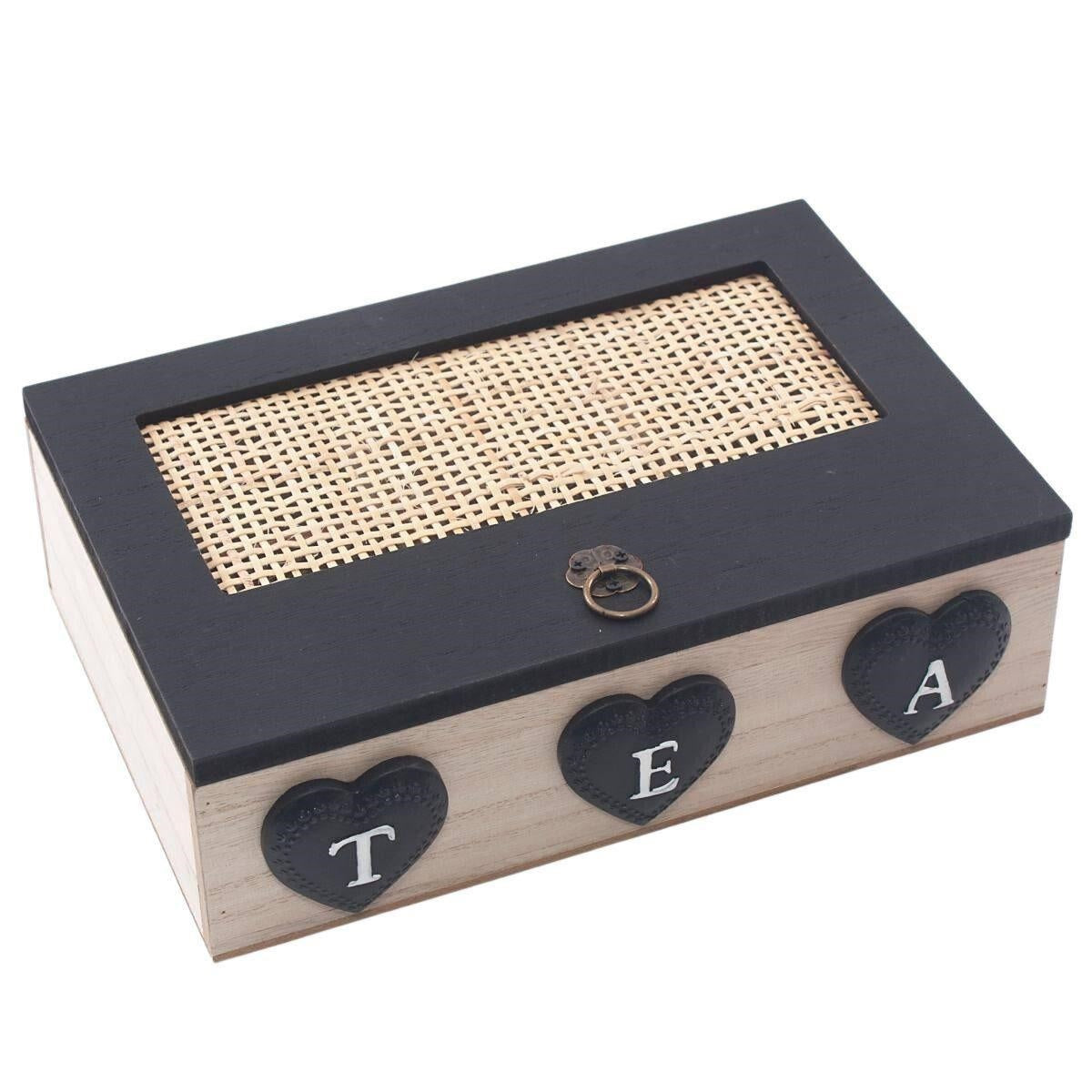 Scatola in abete e rattan "Tea" 24X16H7