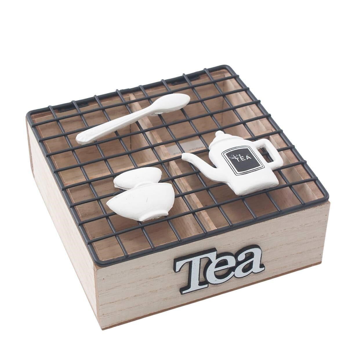 Scatola in abete e metallo "Tea" 17X17H8 - Milano 7 Arte e Design