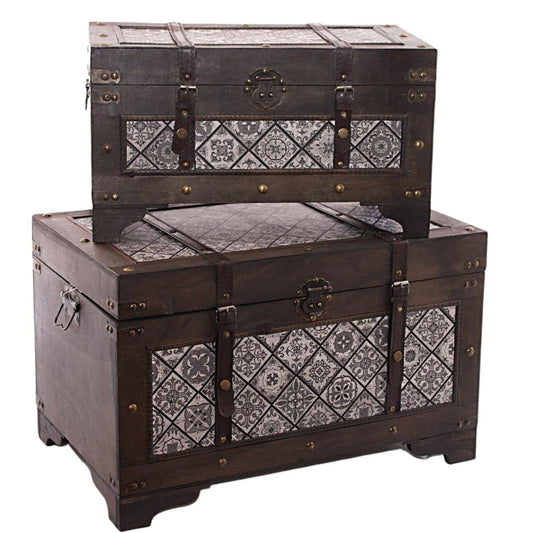Baule in legno 58X36H36 in set di 2