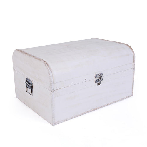 Baule bombato in legno sbiancato 40X30H22