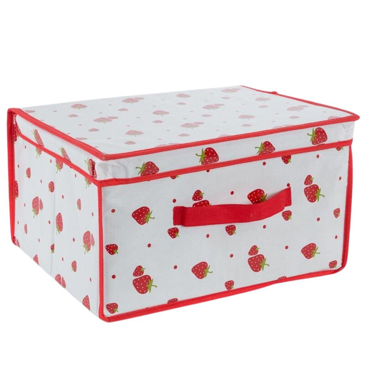 SCATOLA ORGANIZER STAMPA FRAGOLE 39X31X21 - Milano 7 Arte e Design