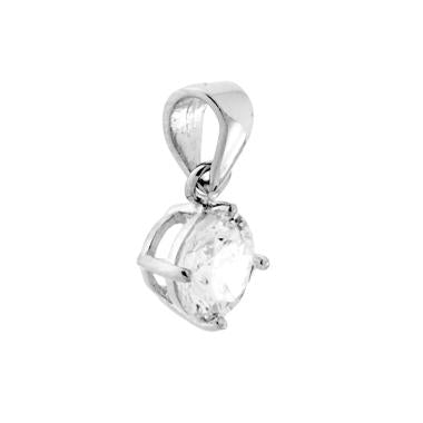 Ciondolo Punto Luce 4 Griffe mm 6 con Zircone Bianco Tondo in ARGENTO 925 Galvanica Rodio - Milano 7 Arte e Design