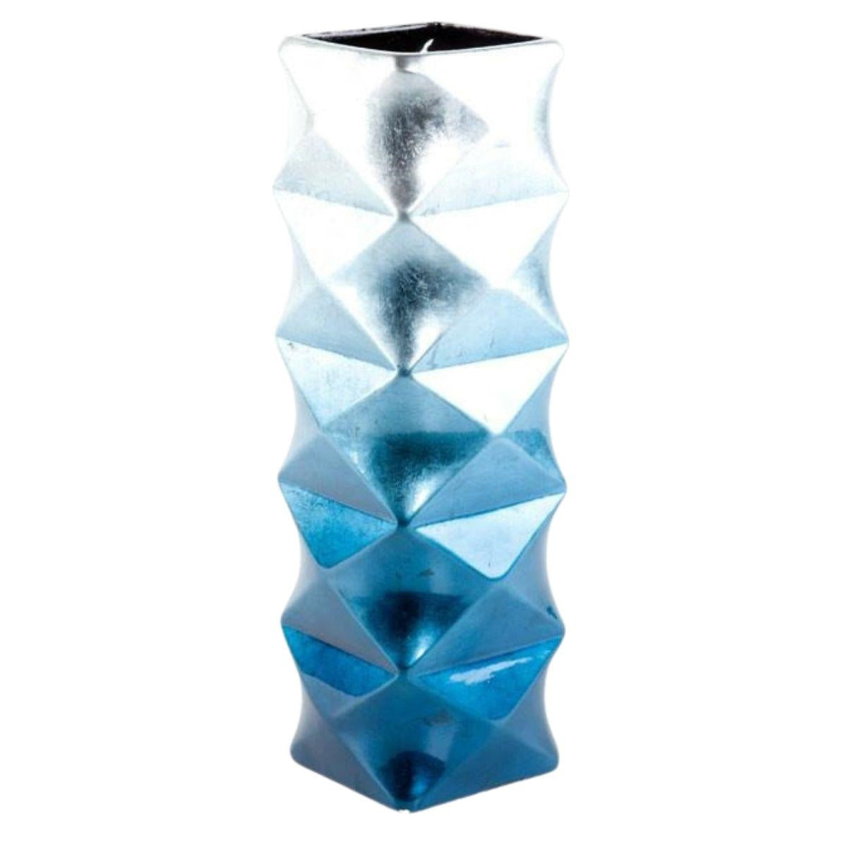 Vaso in ceramica sfumato azzurro 14X14H43 - Milano 7 Arte e Design