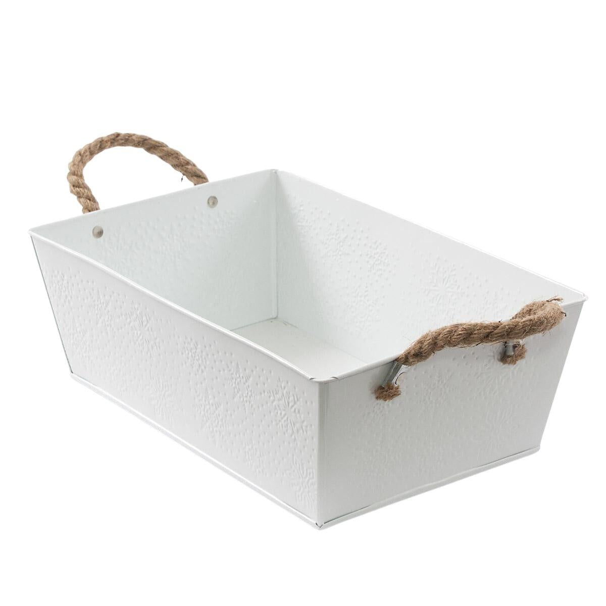 Vaschetta in latta bianco neve 35X23H12