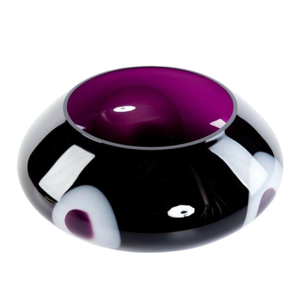 Vaso ciotola in vetro viola H13