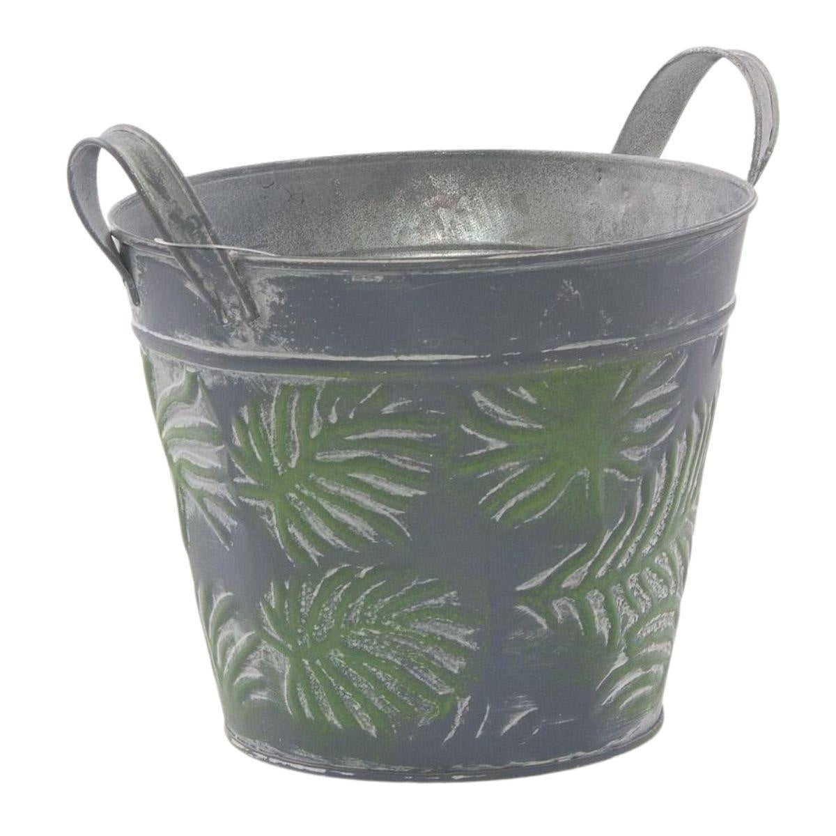 Vaschetta rotonda in latta foglie Ø17H17,5