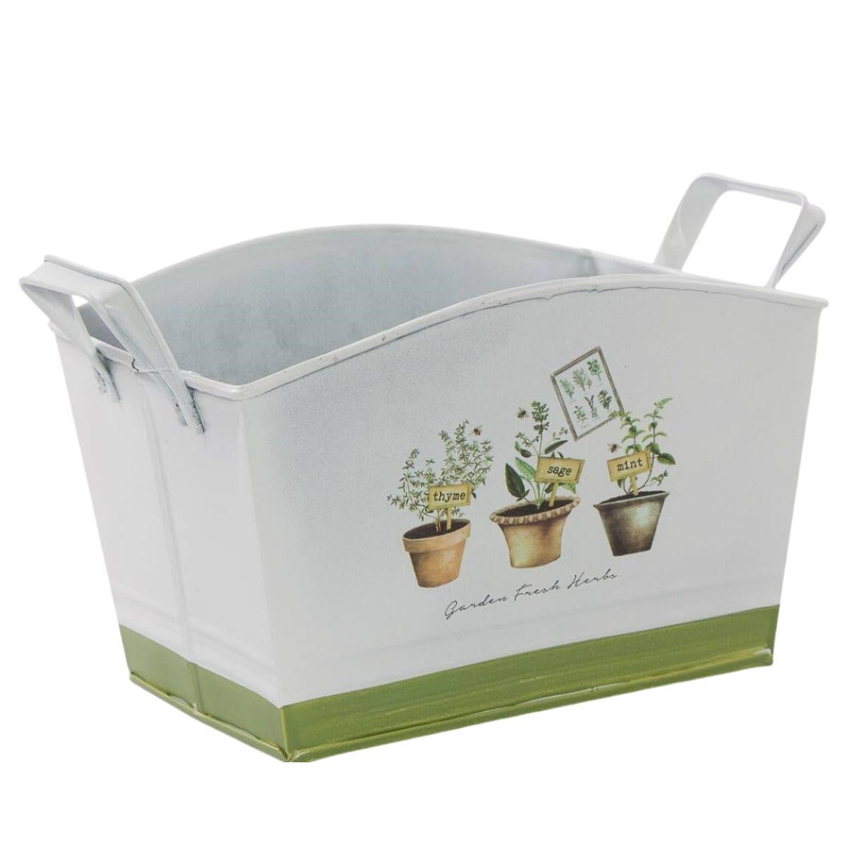 Vaschetta in latta "Fresh Herbs" 21x15x14