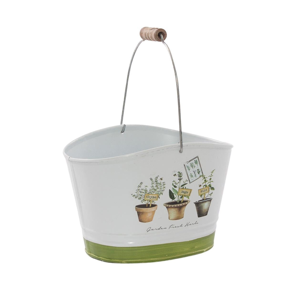 Vaschetta in latta "Fresh Herbs" 18,5x13,5H12,5 - Milano 7 Arte e Design