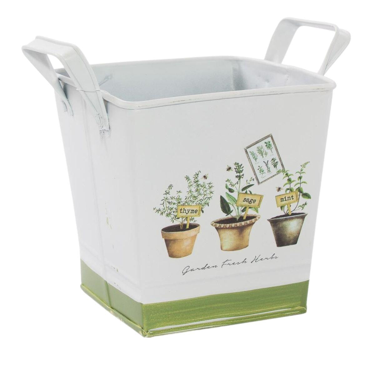 Vaschetta in latta "Fresh Herbs" 14X14H14