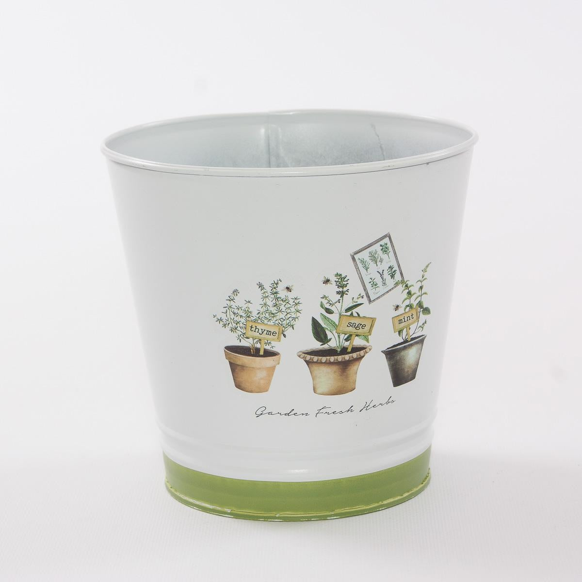 Portavaso in latta "Garden Fresh Herbs" Ø16H15