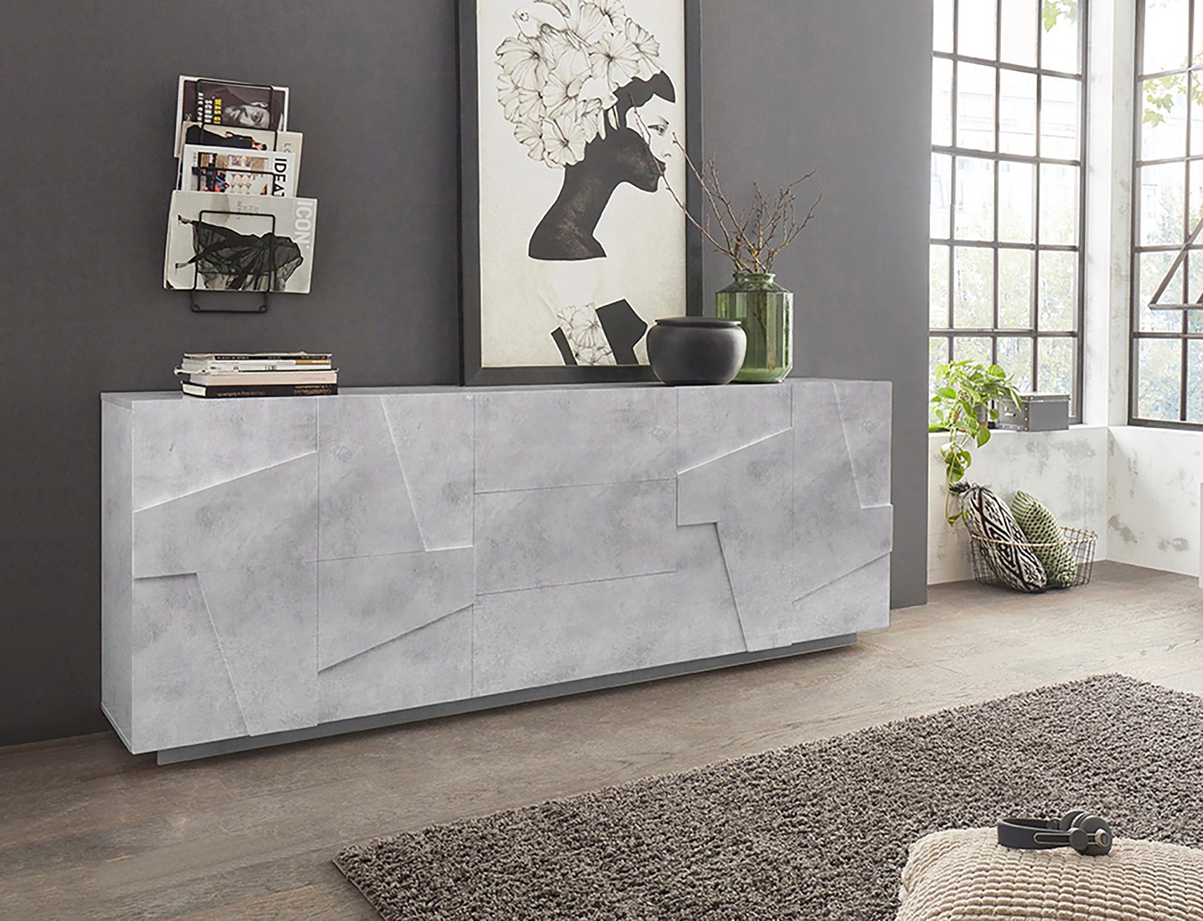 Credenza PING 220 cm 4 ante + 3 cassetti - Milano 7 Arte e Design