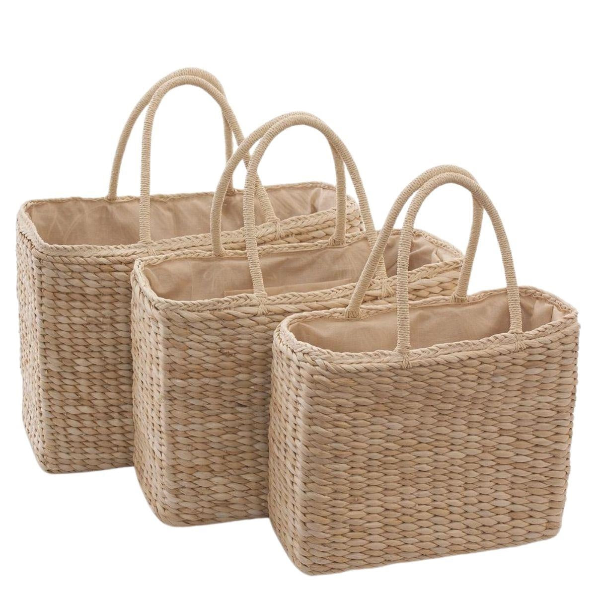 Borse in fibre naturali 42X17H48 in set di 3